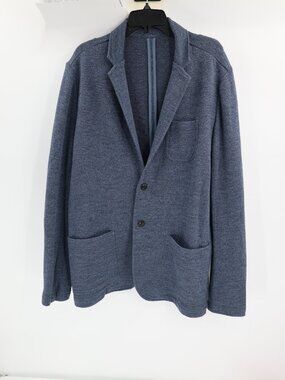 Faherty The Inlet Blazer Mens XL Unstructured Organic Cotton blue knit pockets